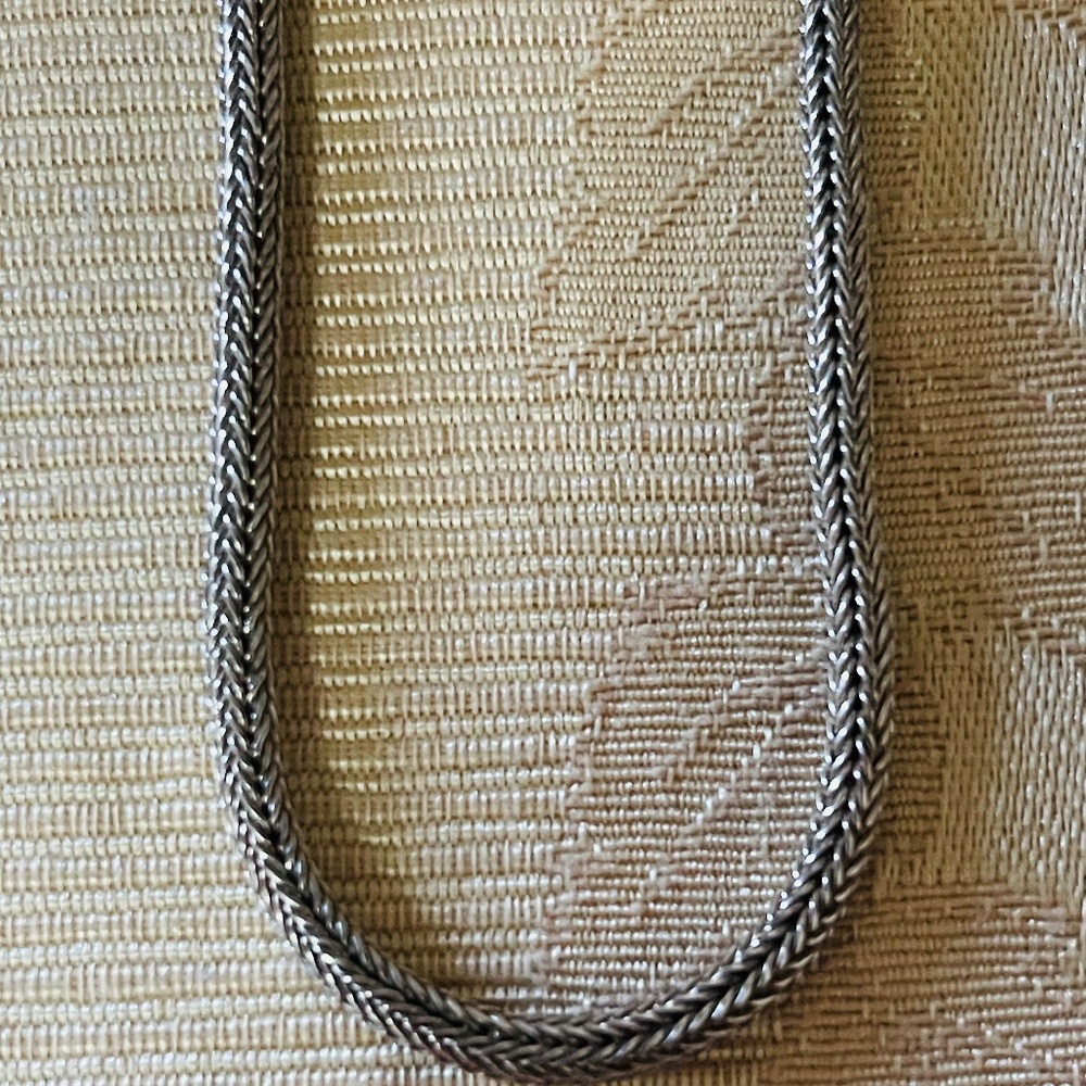 925 Solid Sterling Silver Snake Chain Necklace. 17 1/4” L  SLEEK MODERN - Picture 3 of 5